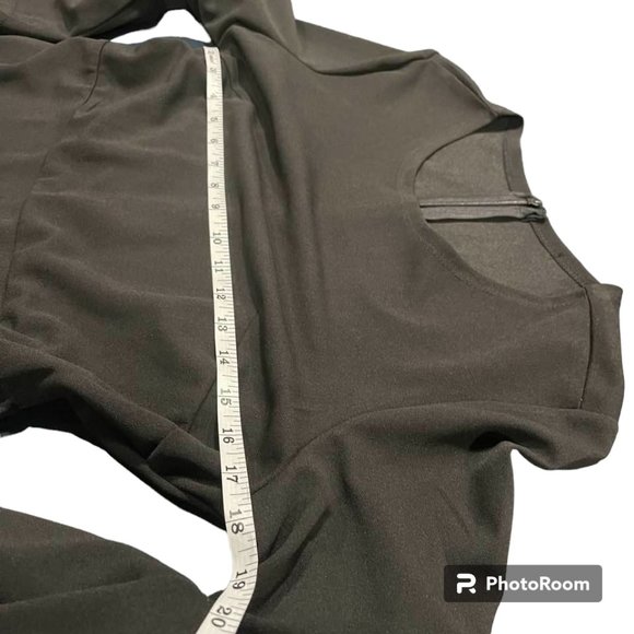 Flattering A-line Midi Little Black Dress with Flouncy Sleeves - Picture 12 of 16